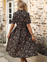 All Over Floral Print Belted Shirt Dress